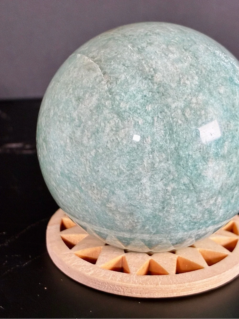 Arctic Tide Amazonite Sphere | 50.5mm Natural Blue-Green Crystal Sphere